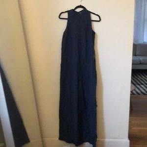 Blue linen zara jumpsuit